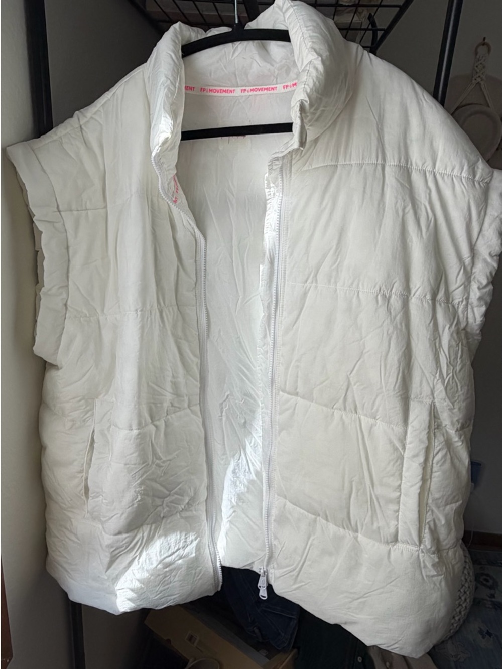FP Women's White Puffer Vest - Lightweight Quilted Jacket